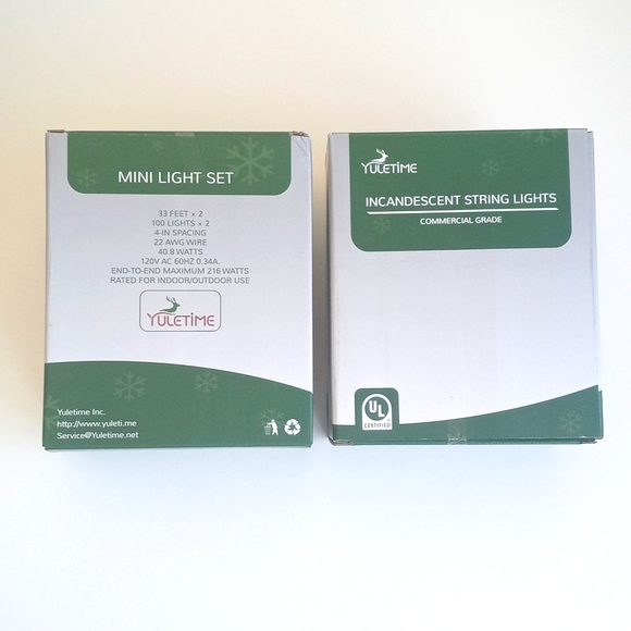 2 Sets of Orange Incandescent String Mini Light Sets Indoor / Outdoor 400 Lights - Picture 12 of 16